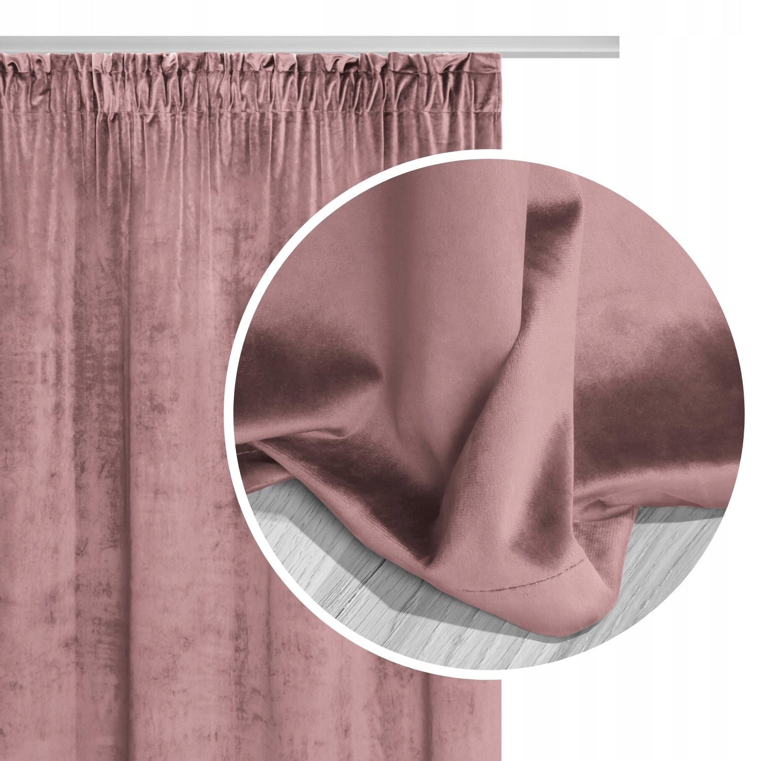 Veliūrinė užuolaida Soft Velvet 140x270 A566 - pudra rožinė