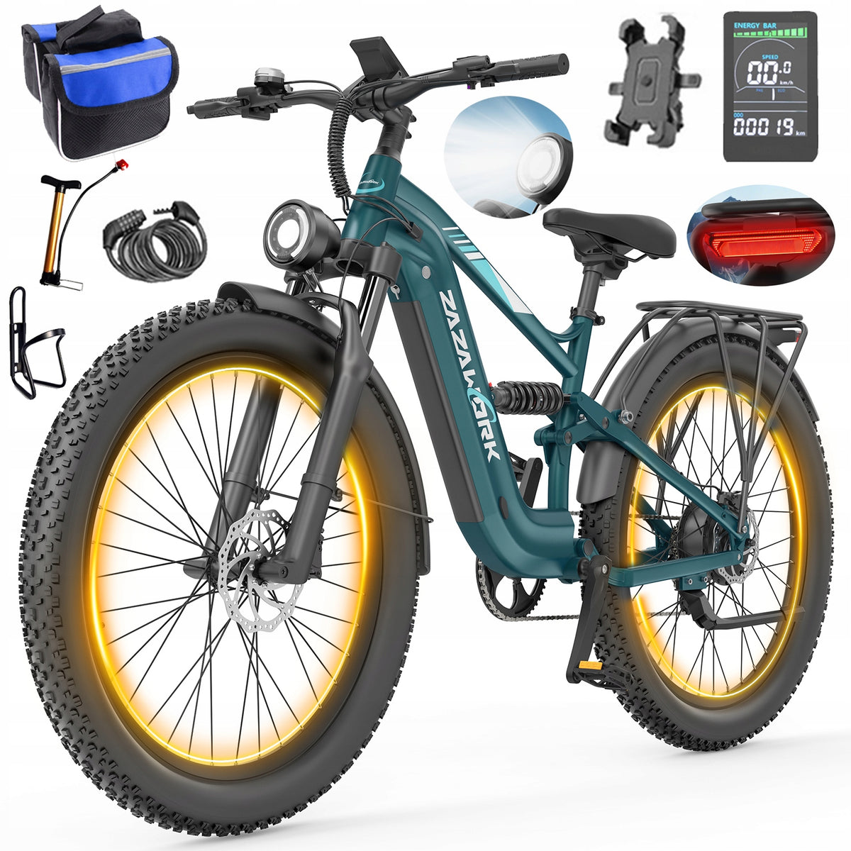 ZAZAWORK CF500 Electric Vehicles 20AH 1000W 45km/h 120km Off-road 27.5"