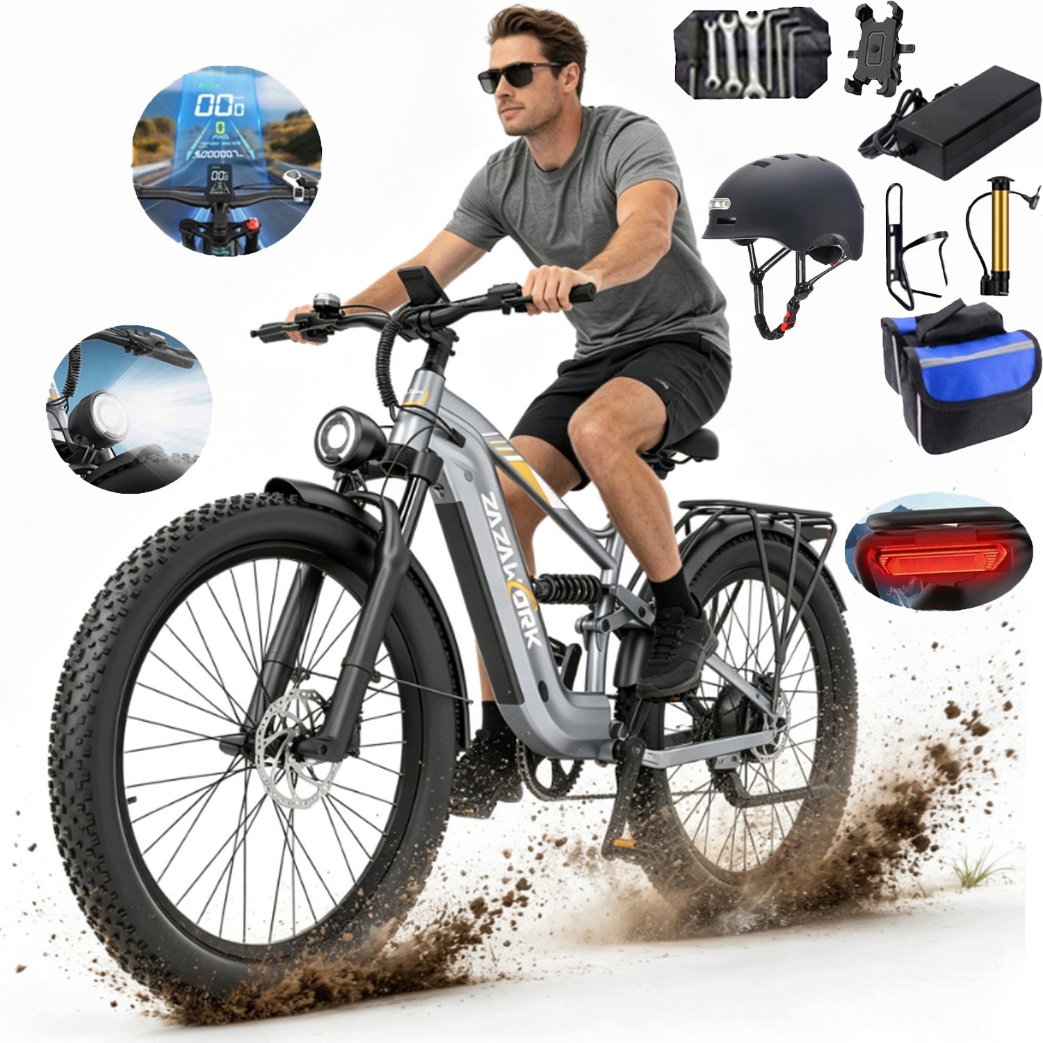 ZAZAWORK CF500 Electric Vehicles 48V 20AH 1000W 45km/h 120km 27.5"+HELMET