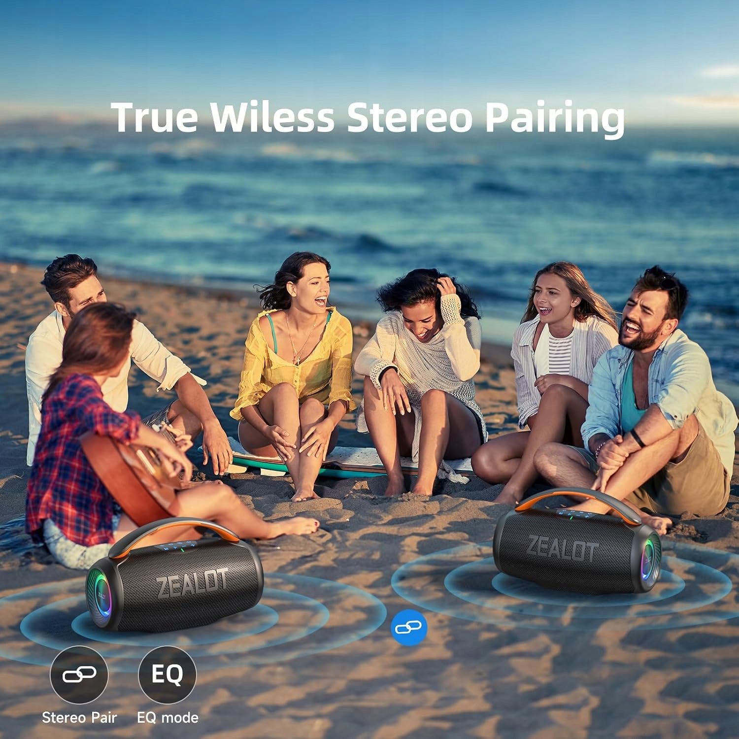 ZEALOT P11 - Powerful Bluetooth Speaker 5.3 - 70W - IPX6 - RGB LED - GRP - EQ Manufacturer code 770913725887