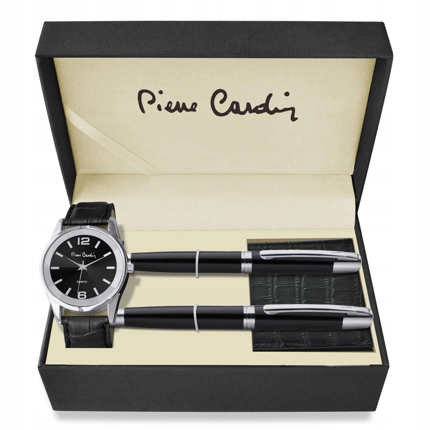 Geschenkset für Herren – Uhr, Geldbörse und Stifte Pierre Cardin PCX8222G27