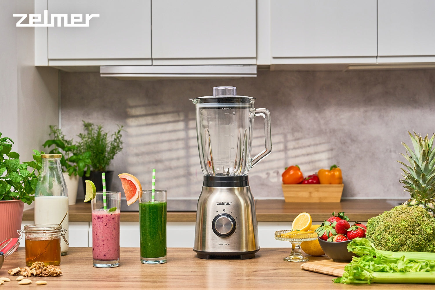 ZELMER CUP BLENDER FOR COCKTAILS CRUSHES ICE MIXES GLASS 1250W Packaging status original