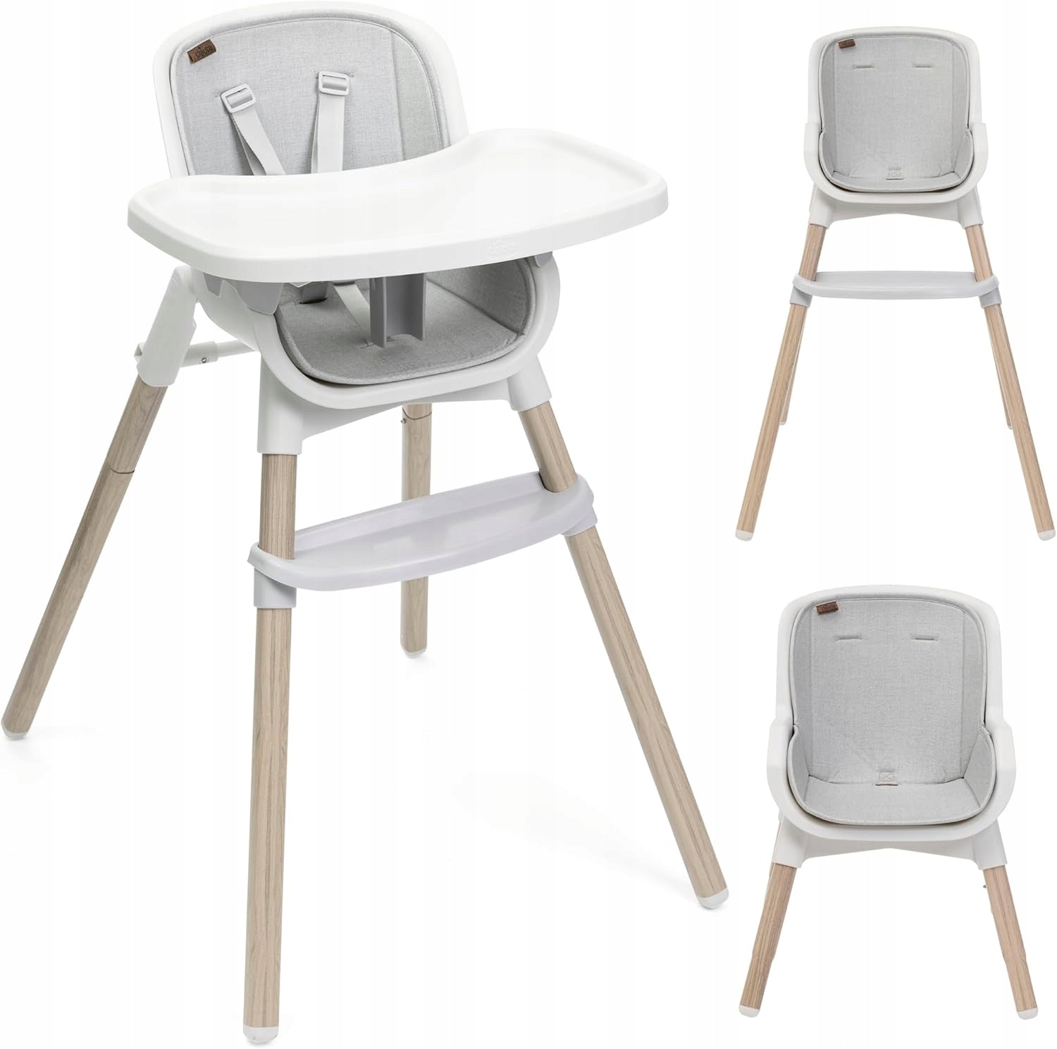 ZEST PLUS WOODEN GREY HIGH CHAIR