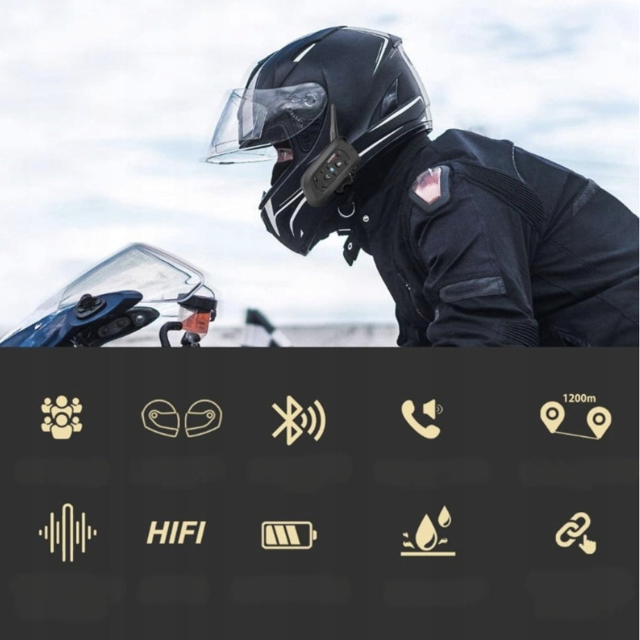 ZESTAW 2X INTERKOM MOTOCYKLOWY BLUETOOTH V6 PLUS NOWA WERSJA IP65 1200M Manufacturer no brand