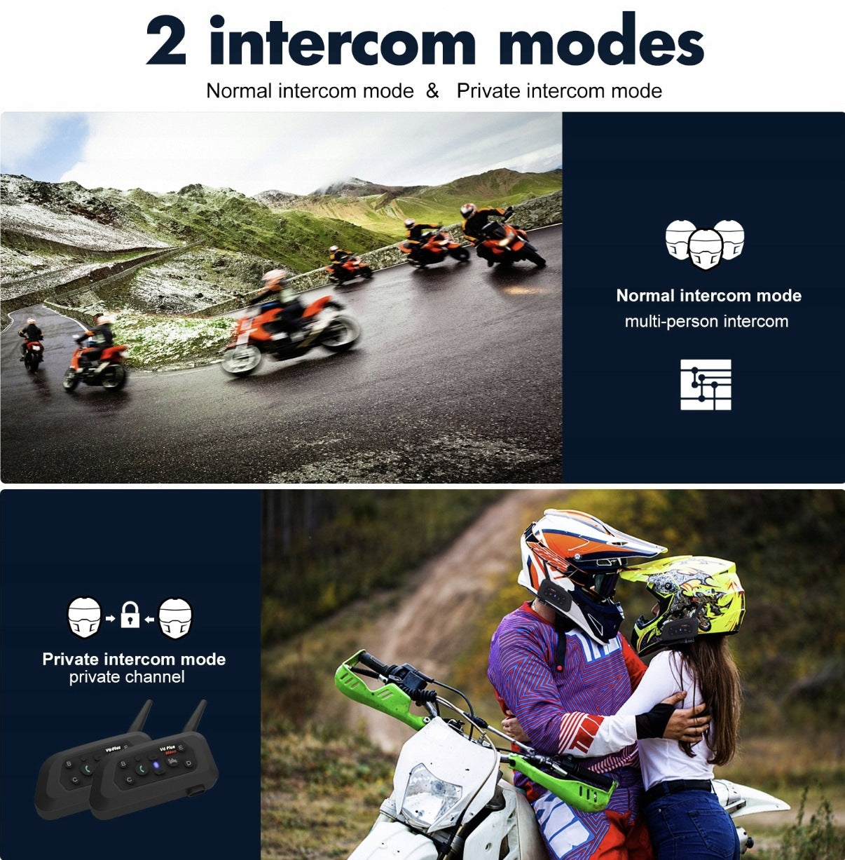 ZESTAW 2X INTERKOM MOTOCYKLOWY BLUETOOTH V6 PLUS NOWA WERSJA IP65 1200M Manufacturer's catalog number 4048559675566