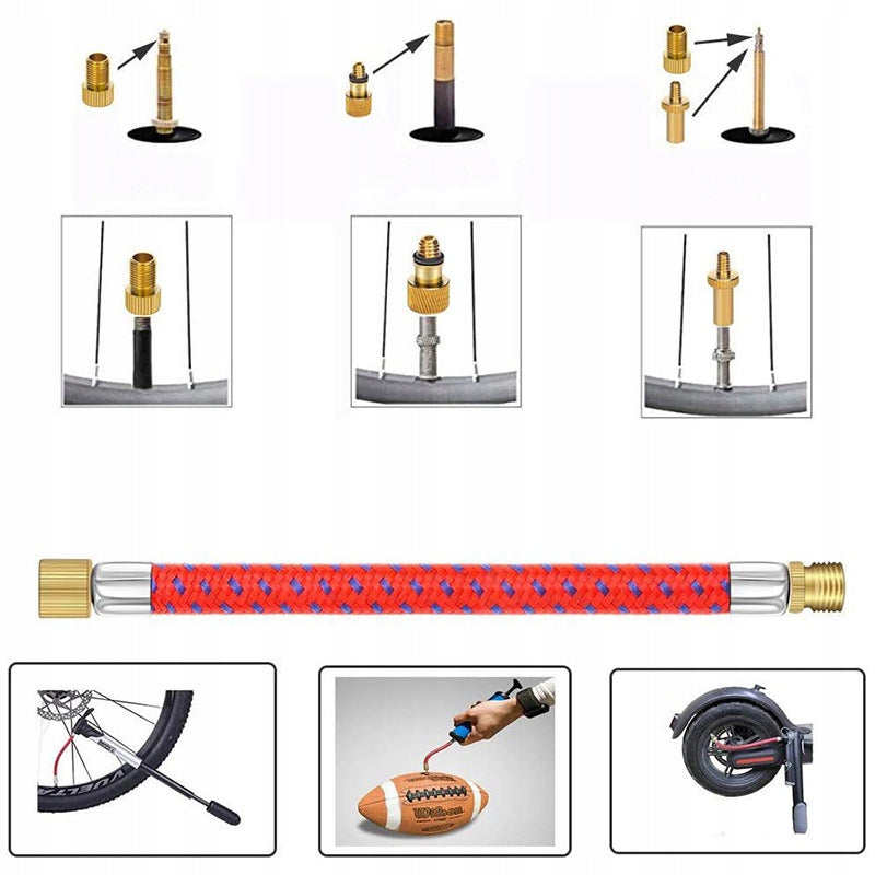 ZESTAW ADAPTERÓW KOŃCÓWEK DO POMPKI POMPOWANIA ROWERU KÓŁ OPON ZAWORY 32SZT Color gold