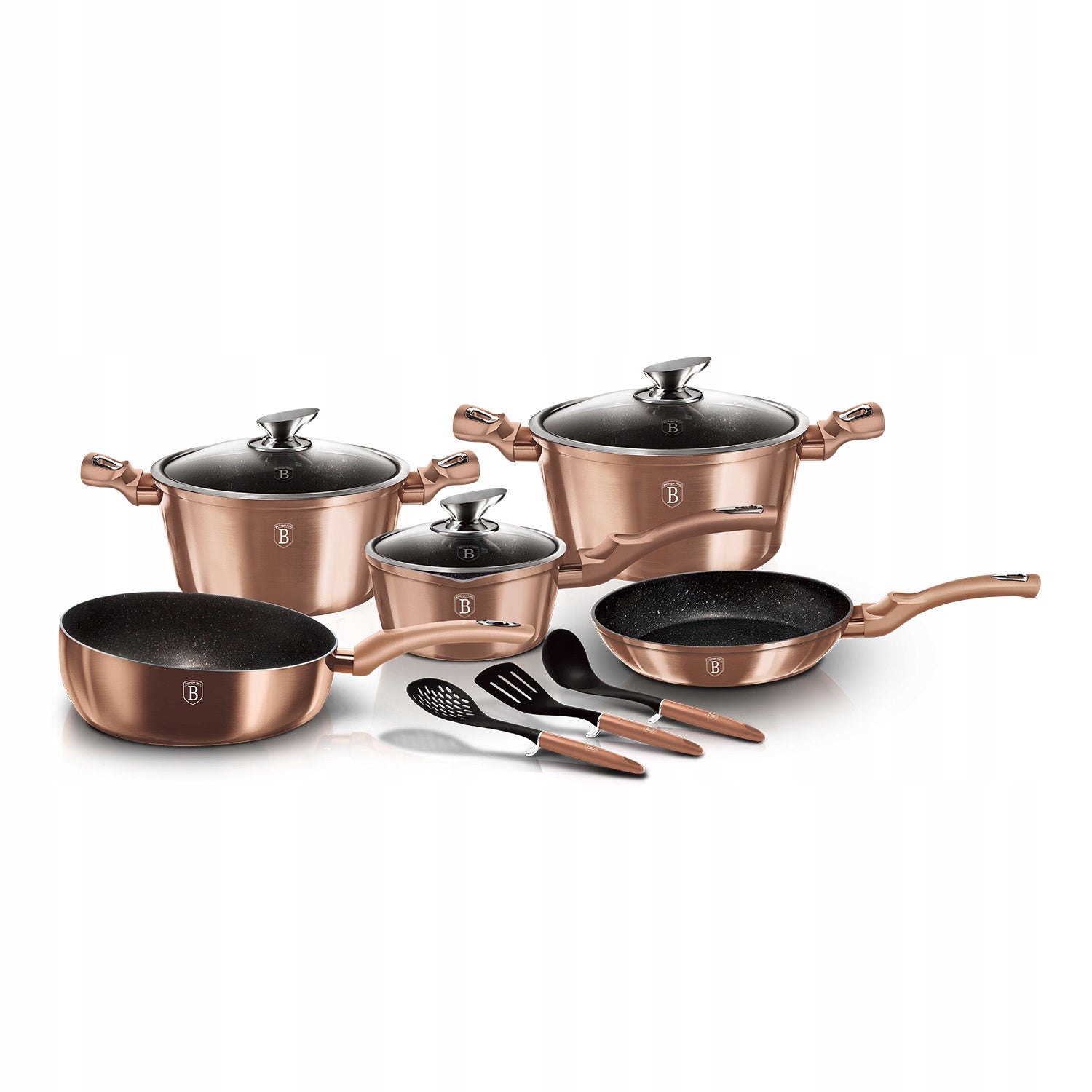 Berlinger Haus puodų komplektas Metallic Line Rose Gold Edition, 11 dalių