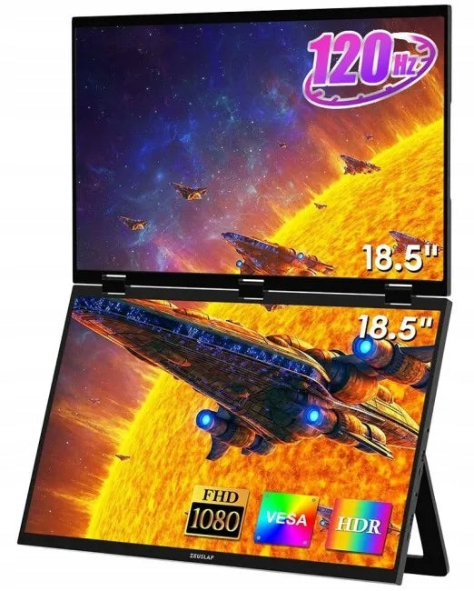 ZEUSLAP Z18W Monitor 18.5" Full HD IPS 120Hz USB-C HDMI Speakers