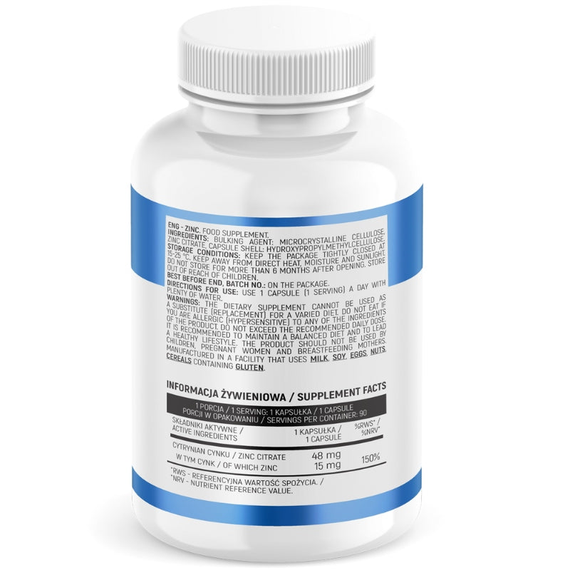 ZINC 90 caps ZINC citrate | INSPORT Medical device no