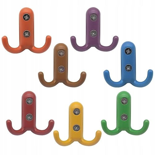 ZINC ALLOY DOUBLE WALL HOOKS FOR BATHROOM BEDROOM 7 PCS