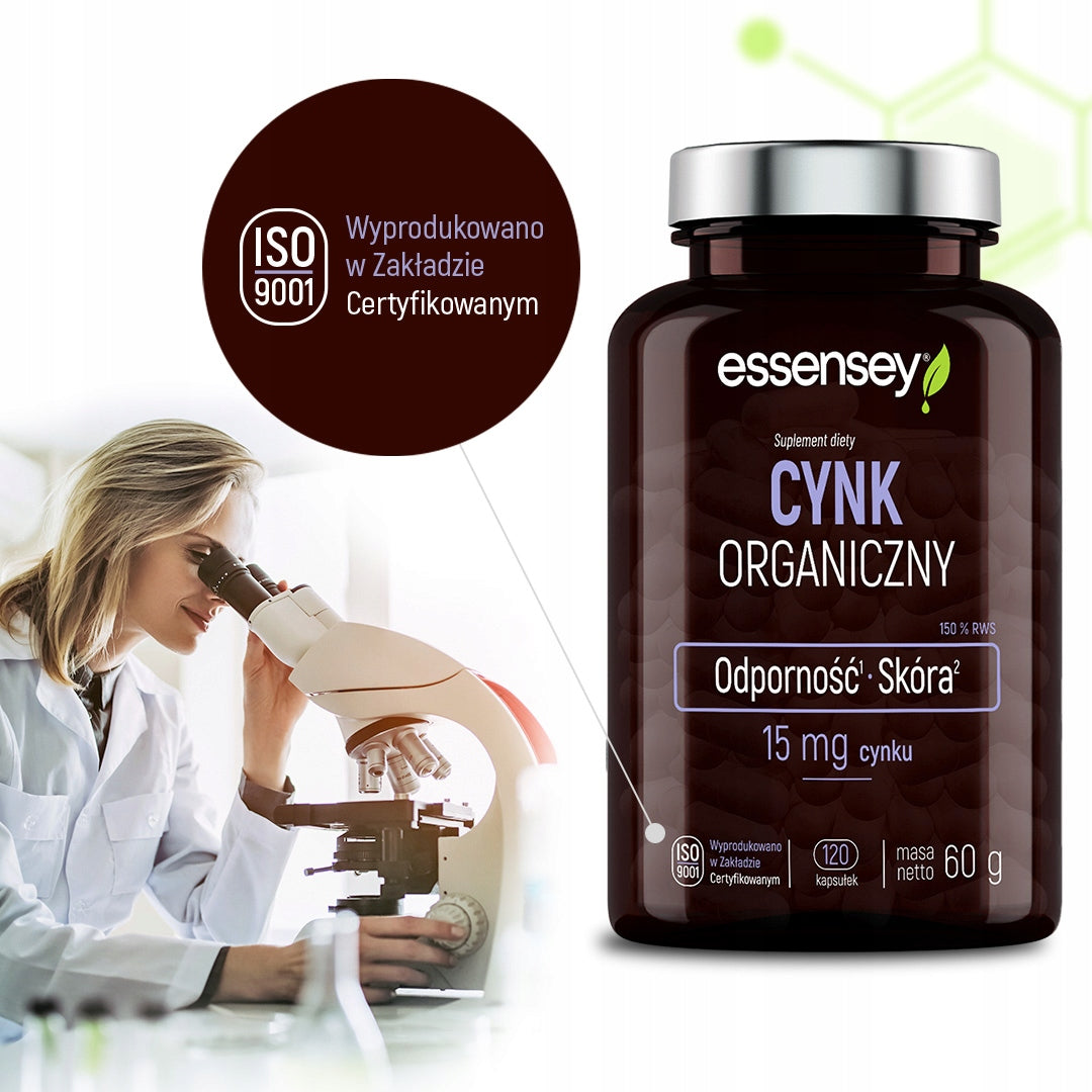 ZINC Organic FORTE 15 MG Gluconate RESISTANCE SKIN HAIR FERTILITY TESTO EAN (GTIN) 5902114045029