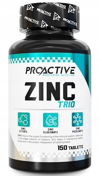 ZINC complex RESISTANCE HAIR SKIN NAILS Proactive Zinc TRIO 150 tabl. Brand ProActive