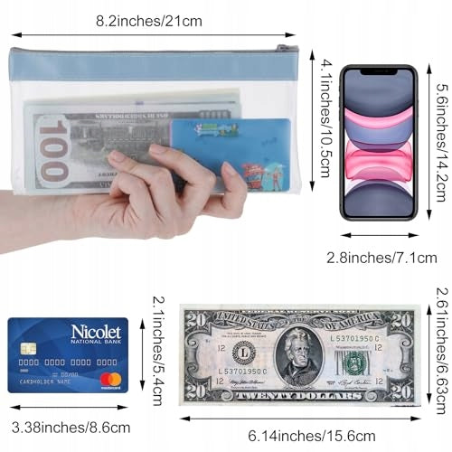 ZIPPER COSMETIC BAG TRANSPARENT WATERPROOF TRAVEL ORGANIZER SET OF 4 Manufacturer code Bez marki