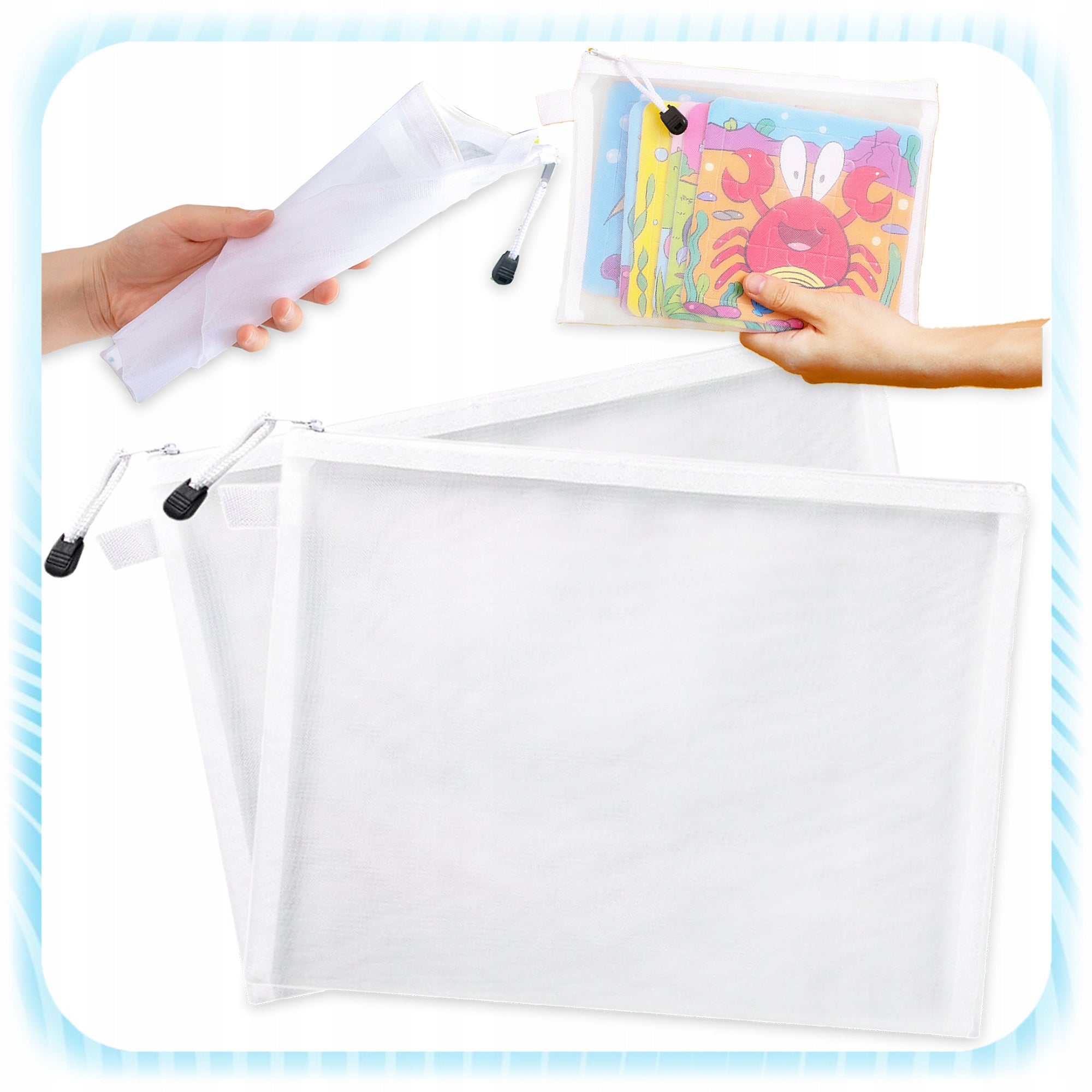 ZIPPER ORGANIZER A4 PUZZLE DOCUMENTS TOYS LARGE ROOMY 2 PCS SACHET Packaging status original