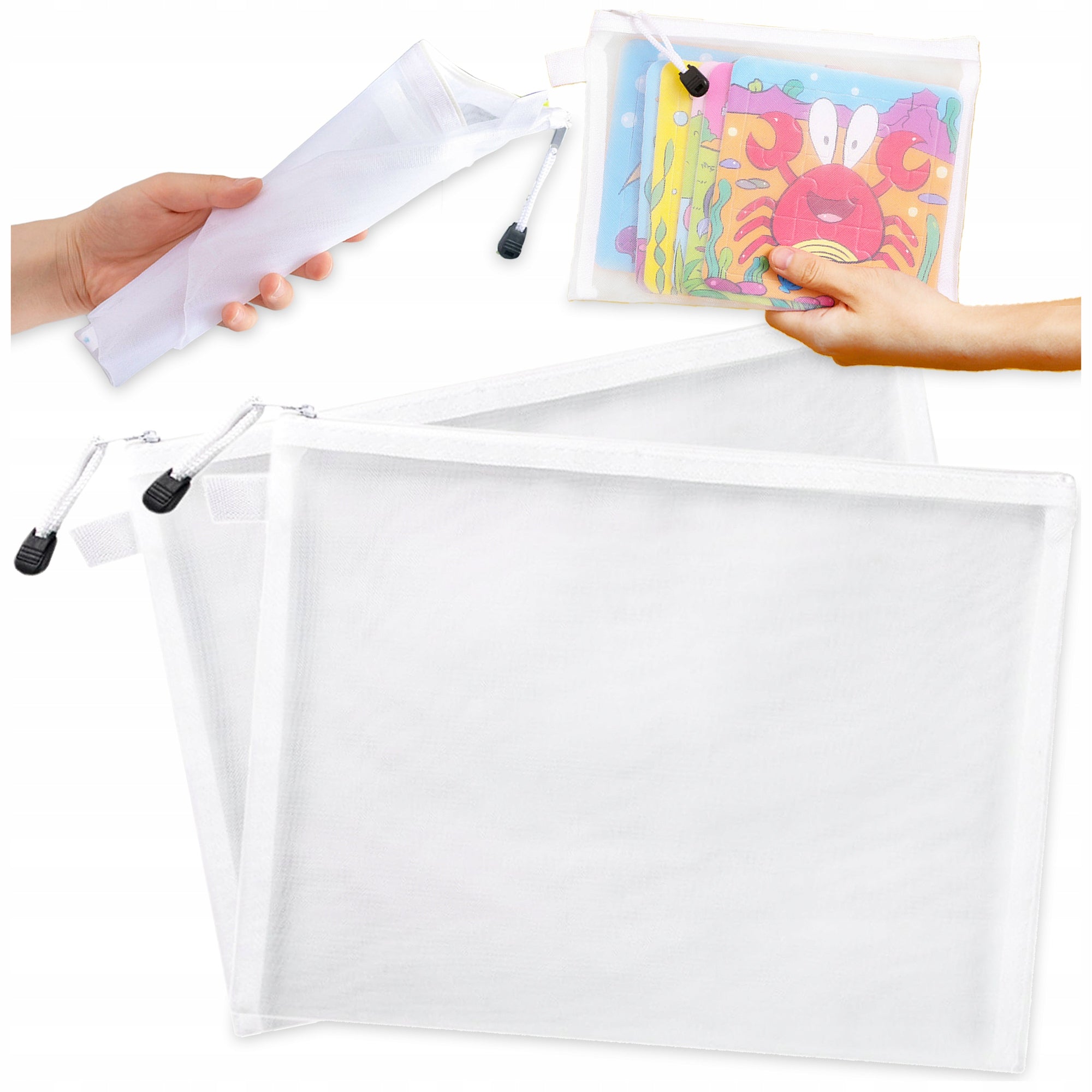 ZIPPER ORGANIZER A4 PUZZLE DOCUMENTS TOYS LARGE ROOMY 2 PCS SACHET