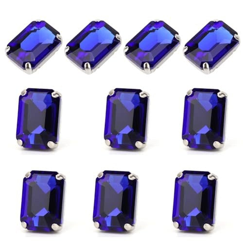 ZIRCONS FOR SEWING RECTANGULAR STRAS WITH CLAWS FOR WEDDING 10 PCS. Brand no brand