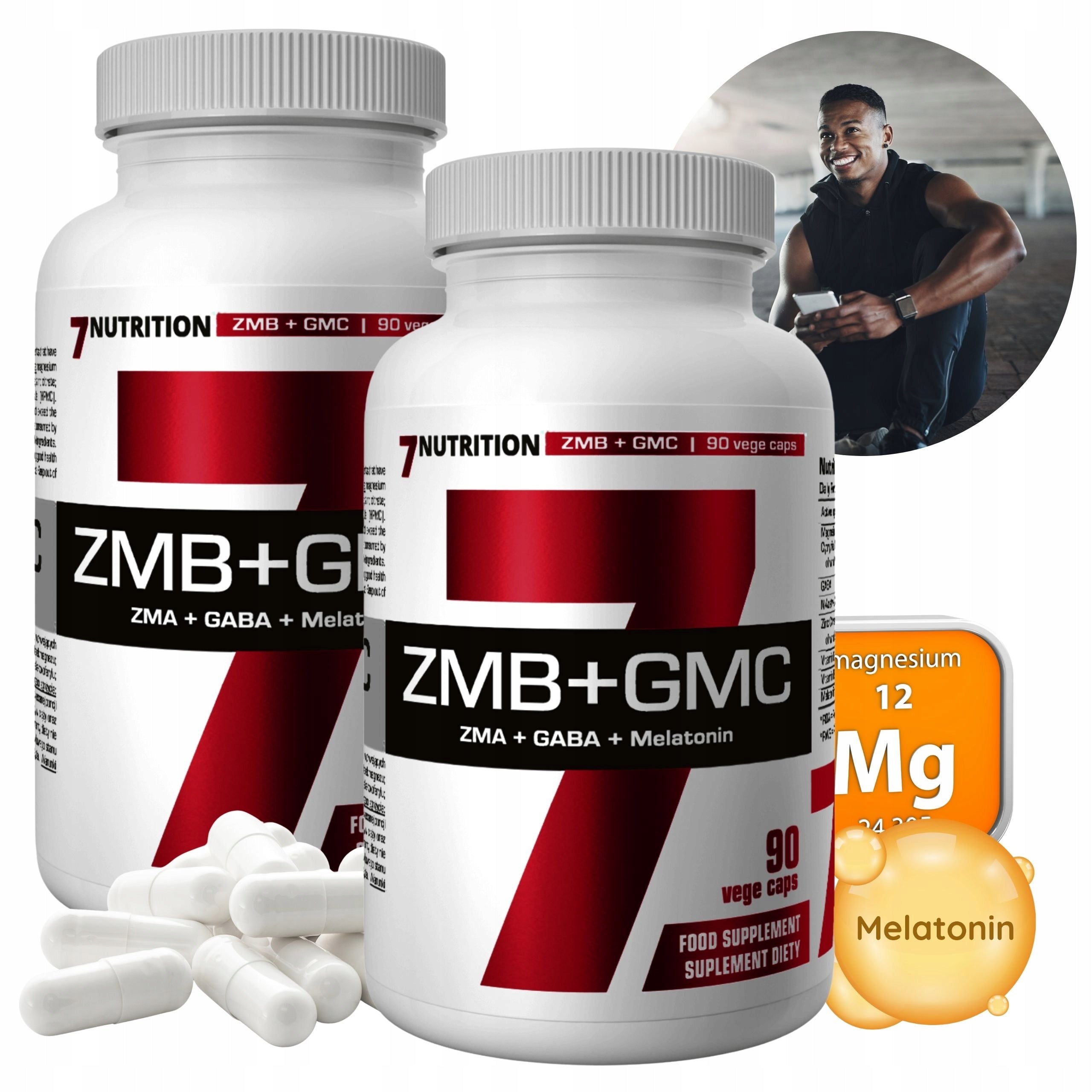 ZMB GMC ZMA GABA MELATONIN 7 NUTRITION 2x90cps for potency sleep testosterone