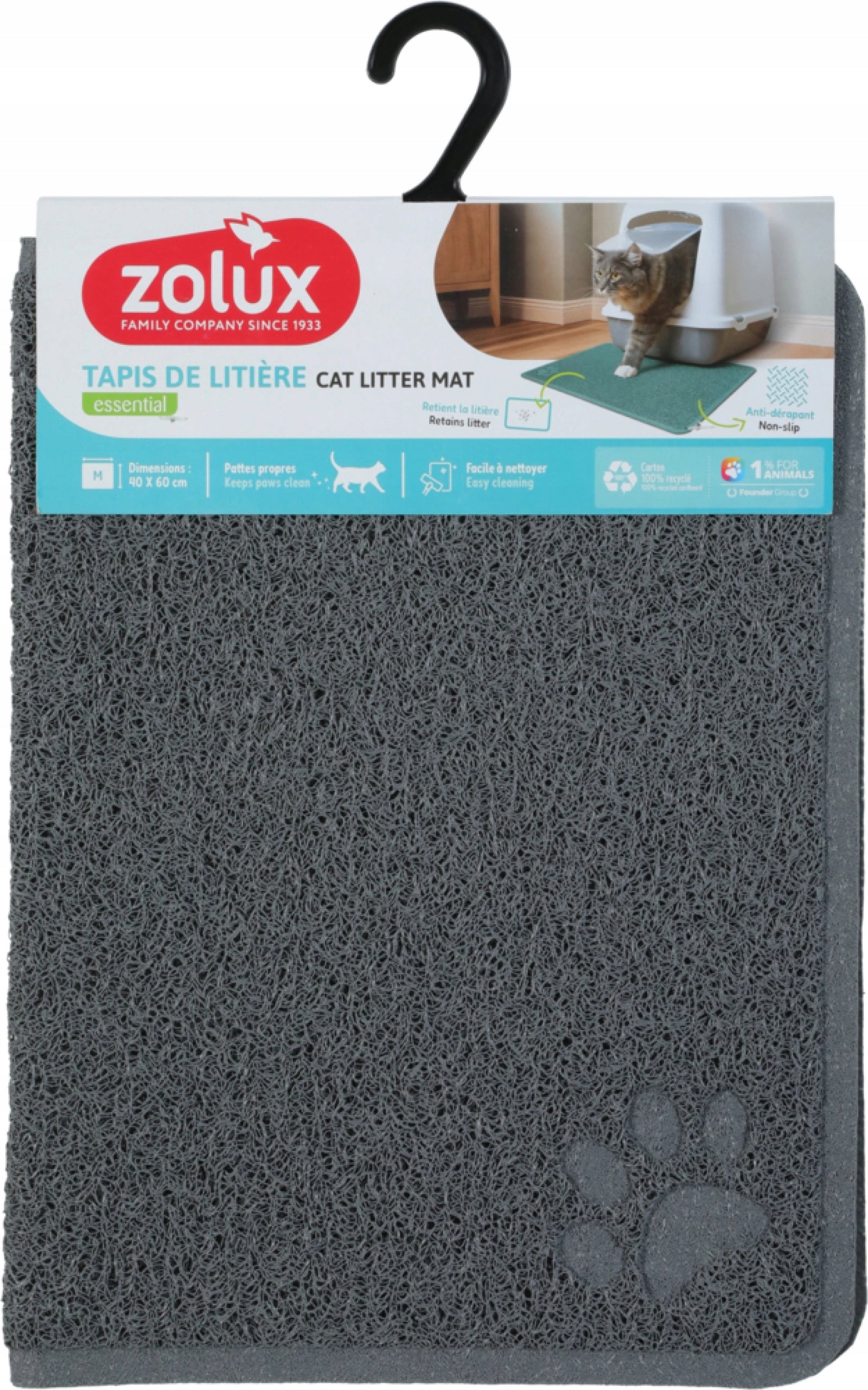 ZOLUX Cat litter box wiper grey M large 40x60 cm