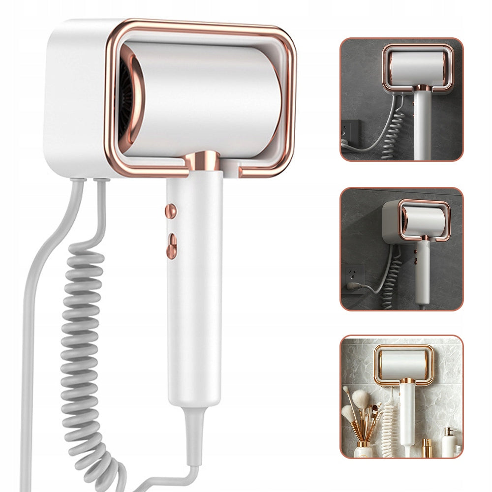 ZREE Hair Dryer Small Lightweight Hotel Wall Mounted White 2000W