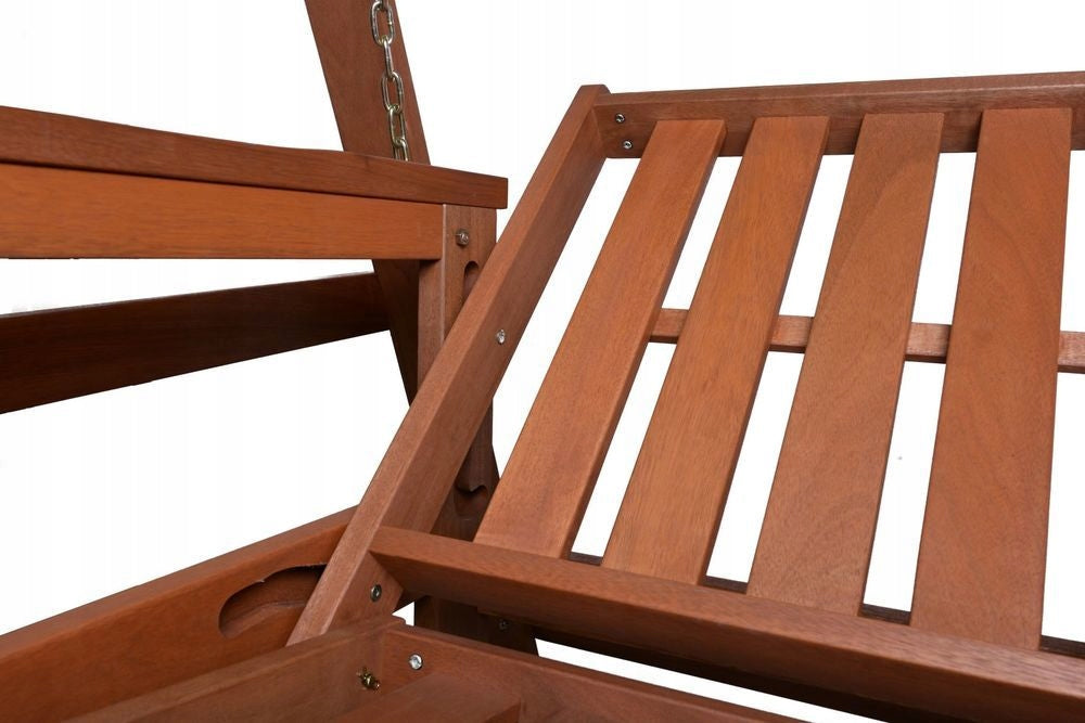 Zahradní houpačka VEGAS LUX, dřevo Meranti, 3 osoby, zelené polštáře Material of manufacture wood