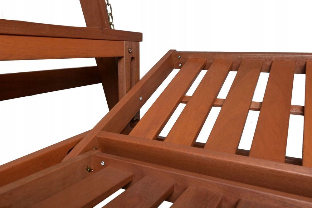 Zahradní houpačka VEGAS LUX, dřevo Meranti, 3 osoby, zelené polštáře Seat length 1 cm