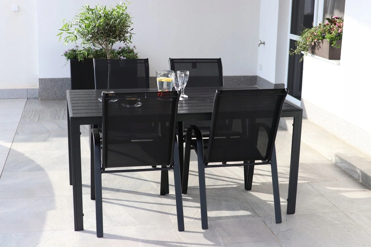 Zahradní jídelní set Viking L + 4x kovová židle Ramada Main material metal