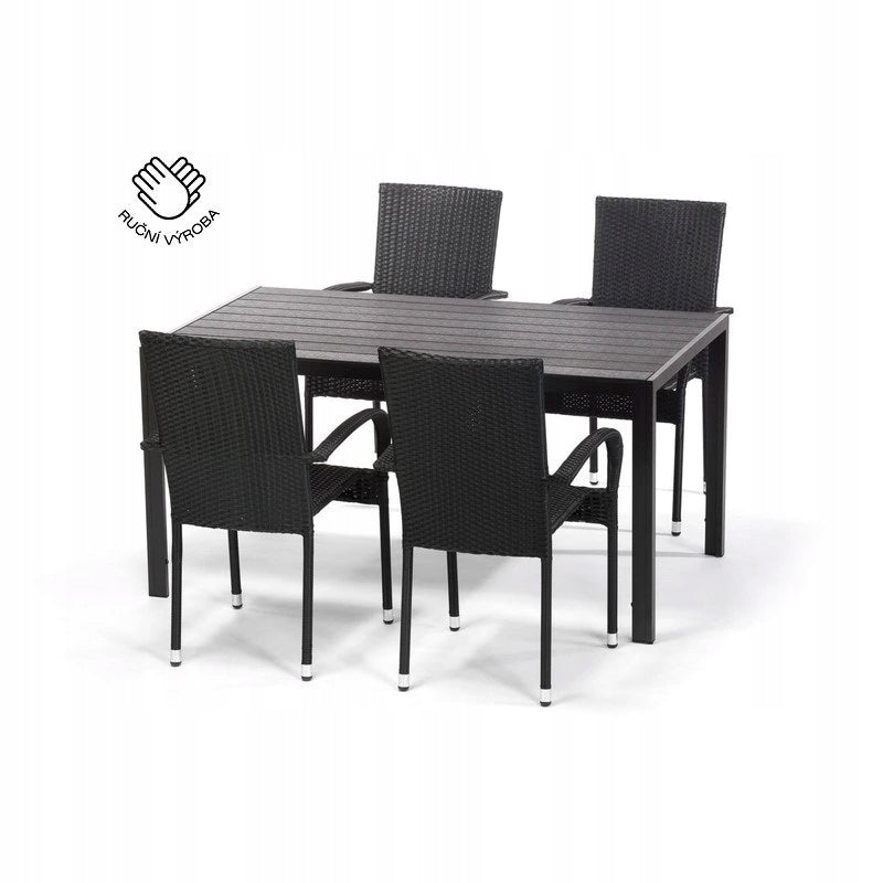Zahradní jídelní set Viking L + 4x ratanová židle Paris Packaging status original