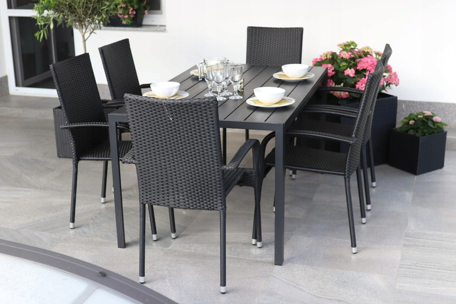 Zahradní jídelní set Viking L + 6x ratanová židle Paris Manufacturer Texim