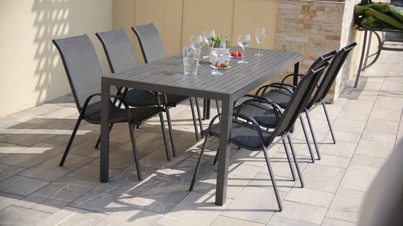 Zahradní jídelní set Viking XL 190cm + 6x kovová židle Ramada Manufacturer Texim
