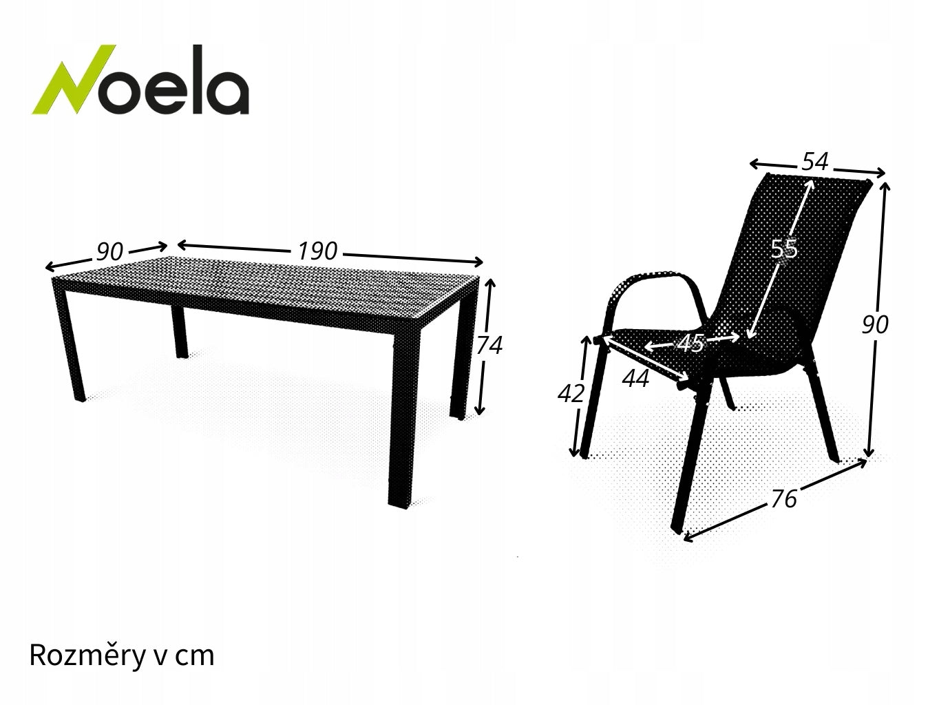 Zahradní jídelní set Viking XL 190cm + 8x kovová židle Ramada Manufacturer Texim