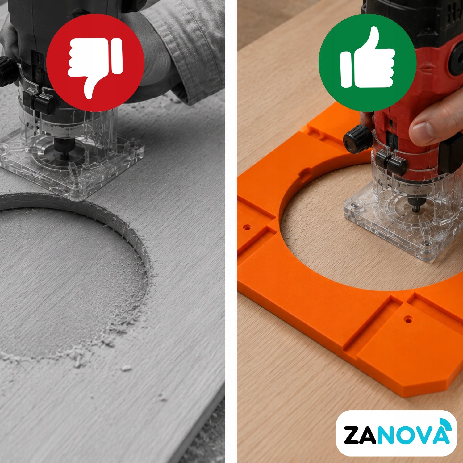 Zanova Template with interchangeable rings for milling holes, circles Brand no brand