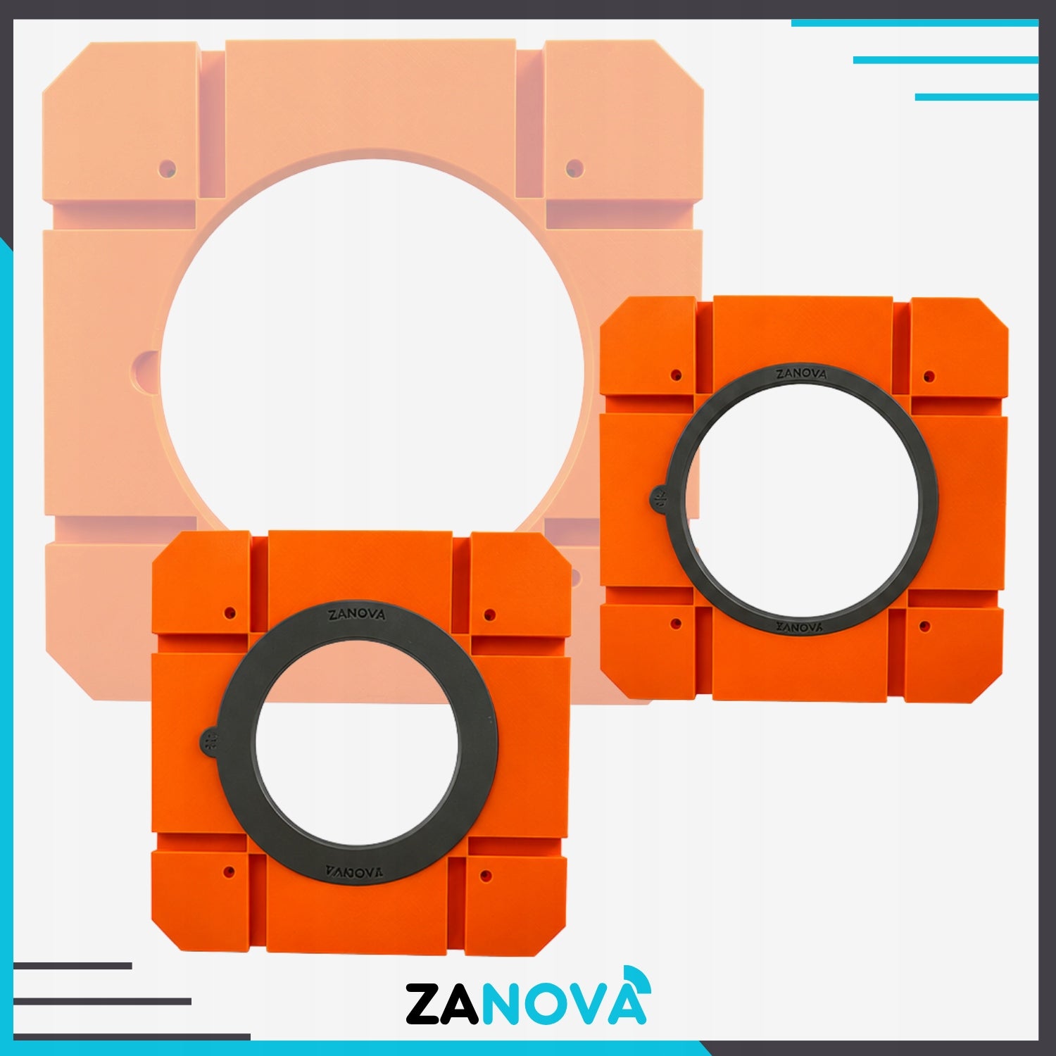 Zanova Template with interchangeable rings for milling holes, circles Packaging status original