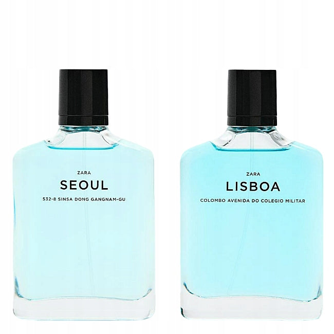 Zara Seoul + Lisboa EDT 2 x 100 ml men's Eau de toilette Manufacturer code SINSA DONG GANGNAM-GU SUMMER WINTER