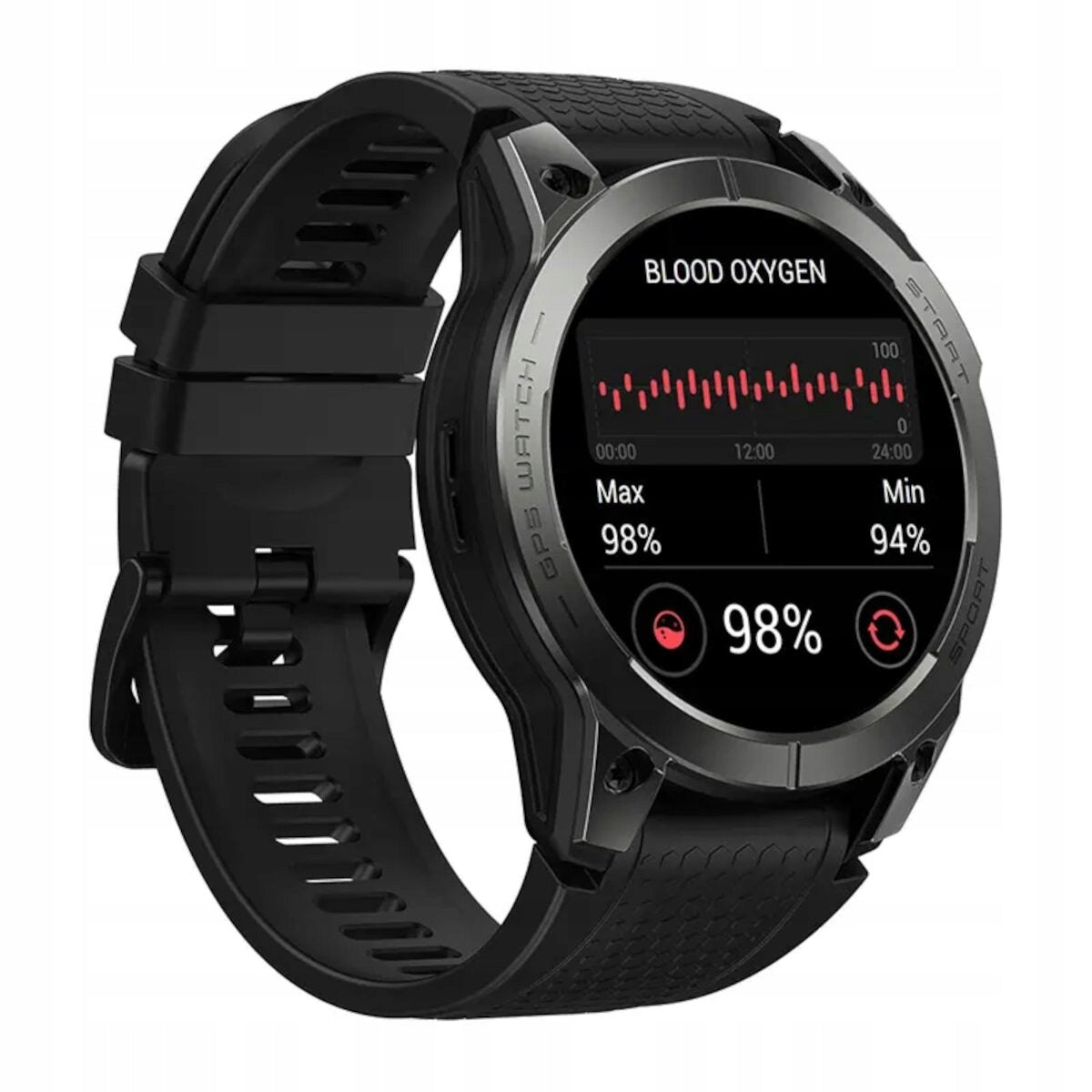 Zeblaze Smartwatch Stratos 3 Pro Ember Black GPS in 1,43-inch AMOLED screen Packaging status original
