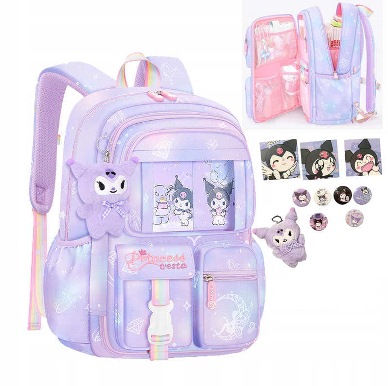 Zenoluxe Kuromi multi-chamber school backpack purple Classes 3-9