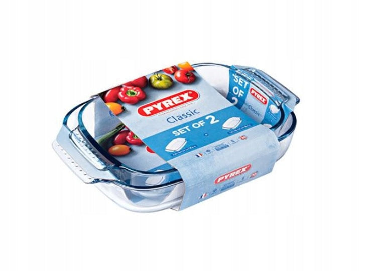 Orkaitės patiekalų rinkinys Pyrex Classic Skaidrus Borosilikatinis stiklas (2 pcs)