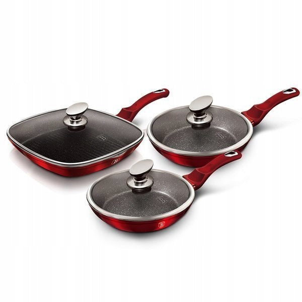 Berlinger Haus Metallic Line Burgundy Edition keptuvių rinkinys, 6 dalių