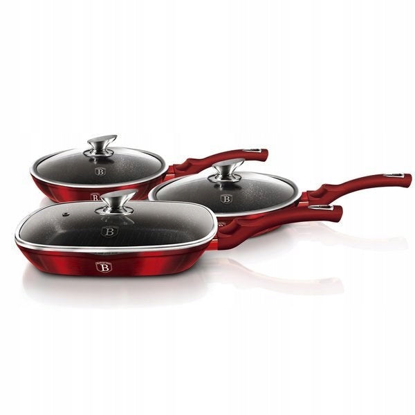 Berlinger Haus Metallic Line Burgundy Edition keptuvių rinkinys, 6 dalių