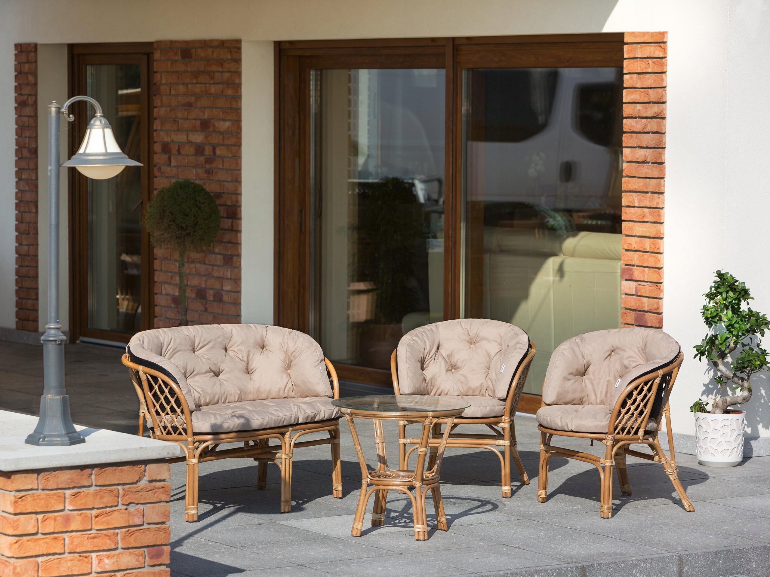 3-jų pagalvių komplektas Hobbygarden Amanda Prestige 1+2, smėlio spalvos