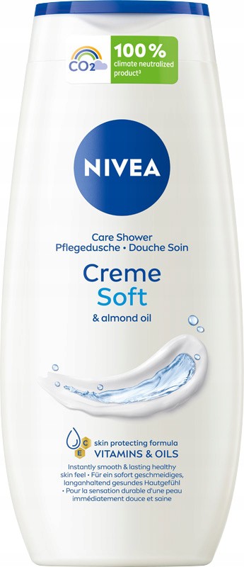 Set Nivea: Soft Care Duschgel, 250 ml + Black&White Ball Antitranspirant, 50 ml