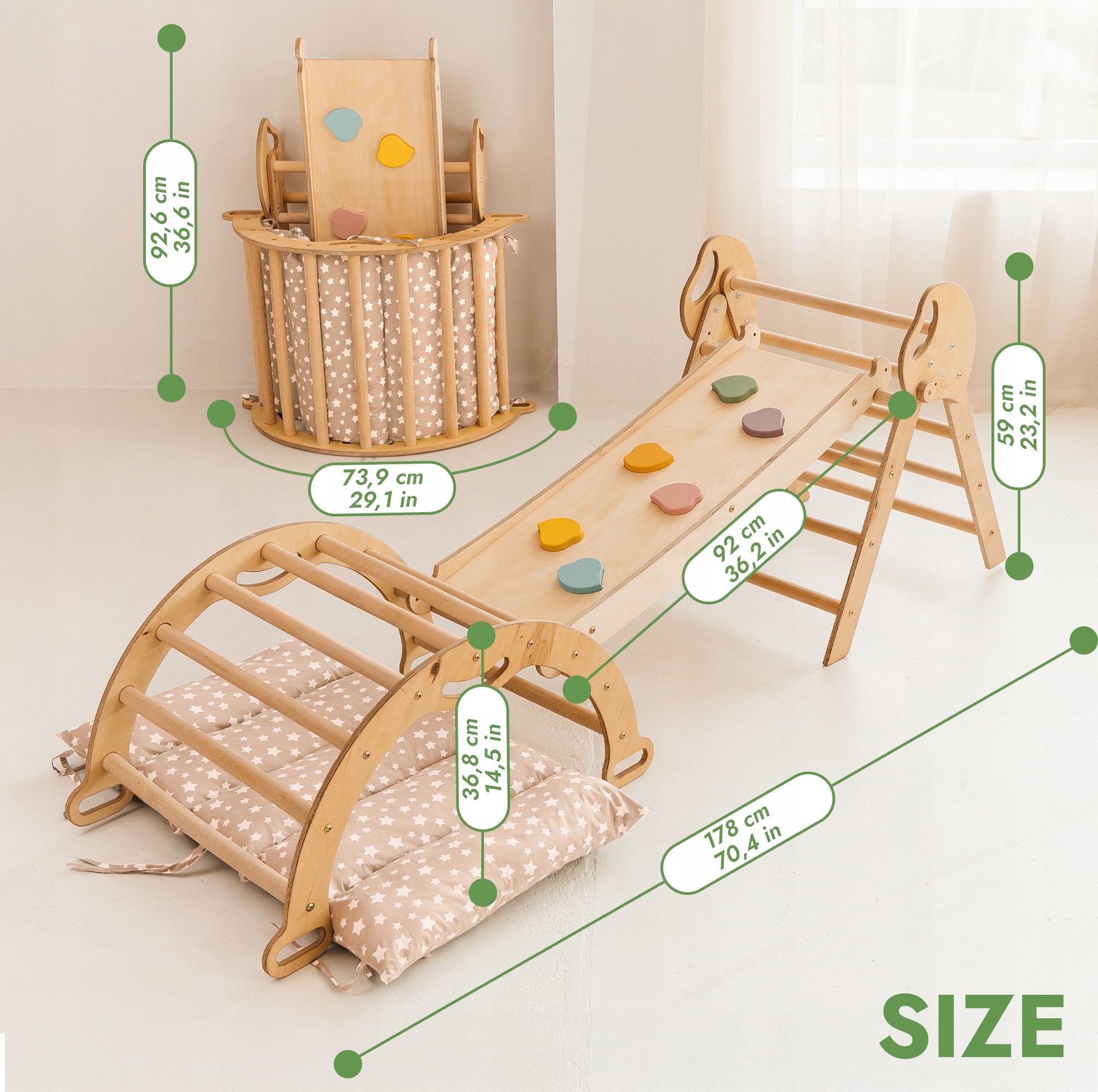 Zestaw do wspinaczki i sztuki 6 w 1 Montessori Packaging status original