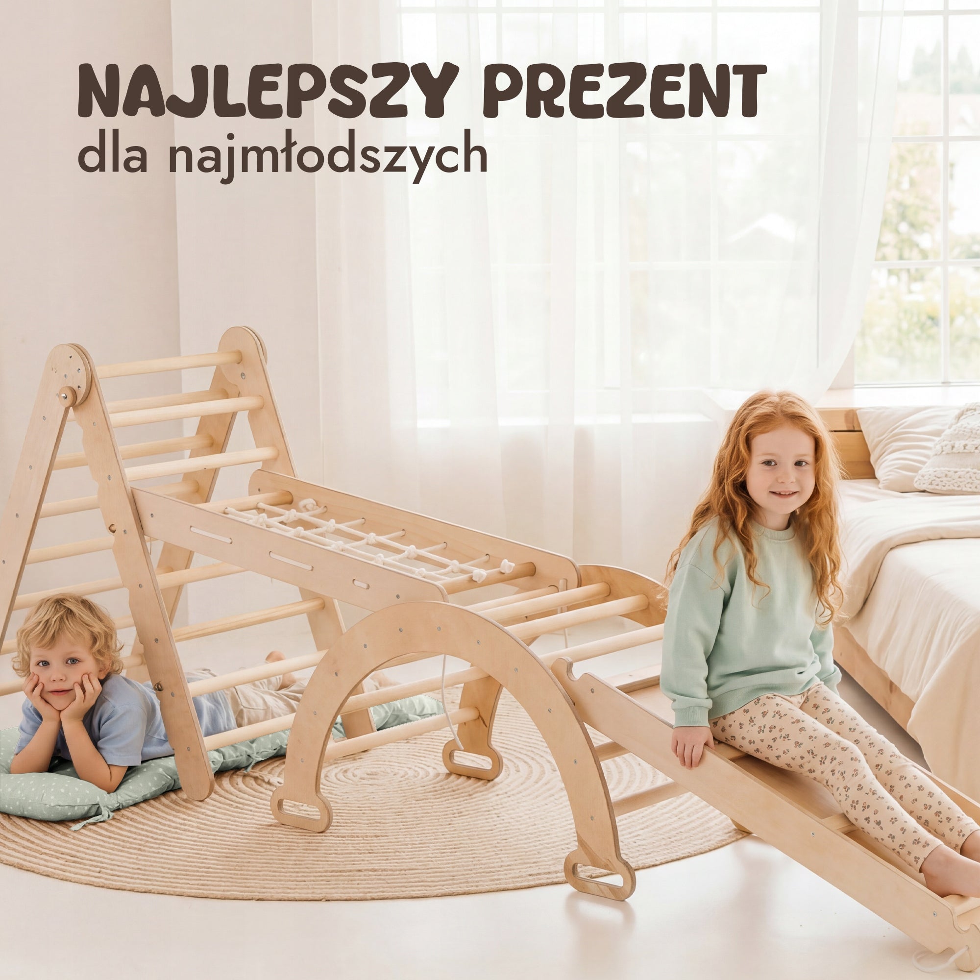 Zestaw wspinaczkowy Montessori 5-w-1 dla dzieci w wieku od 1 do 5 lat Kind wooden