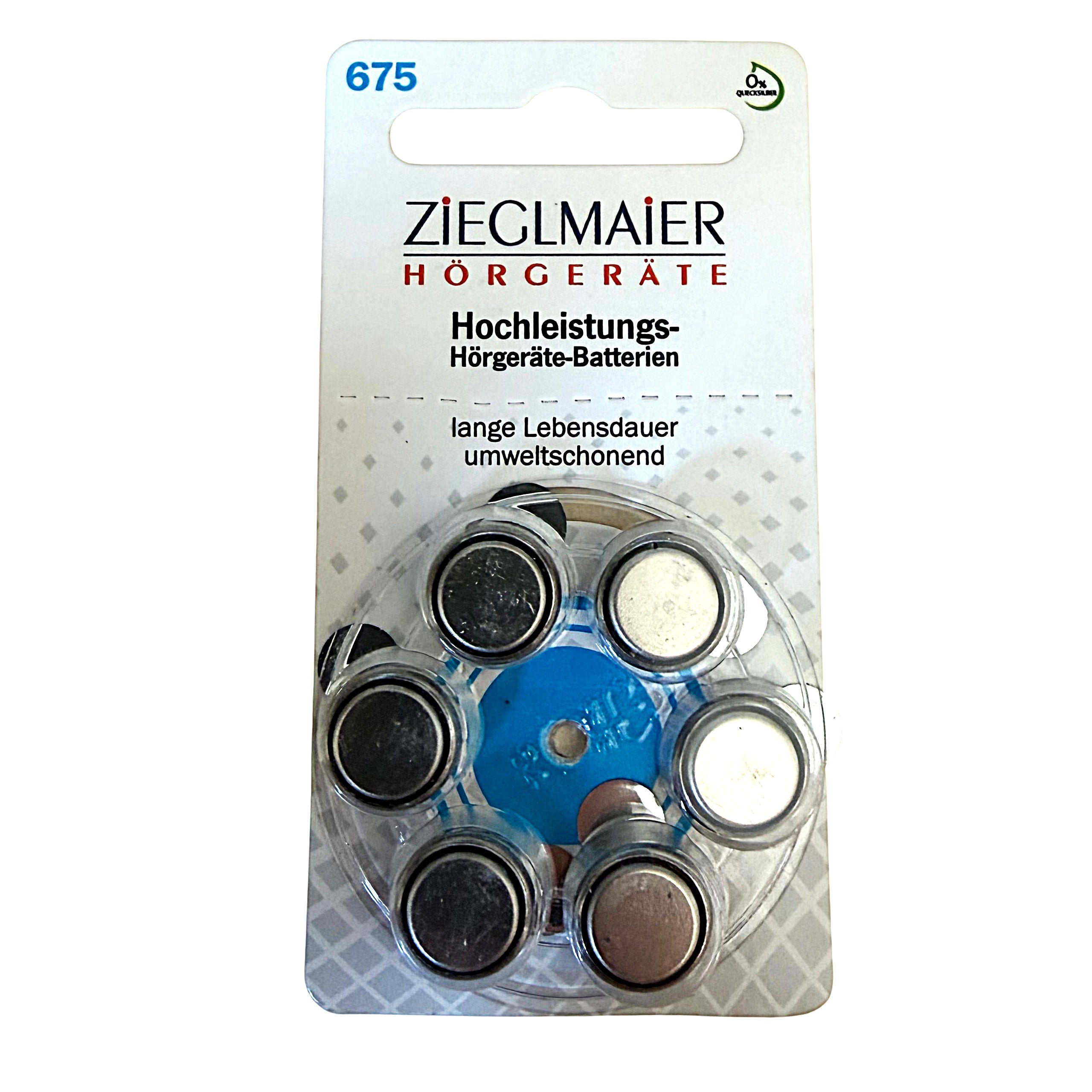 Zieglmaier Hearing Aid Batteries 675 PR44 1,45V 6pcs Energizer