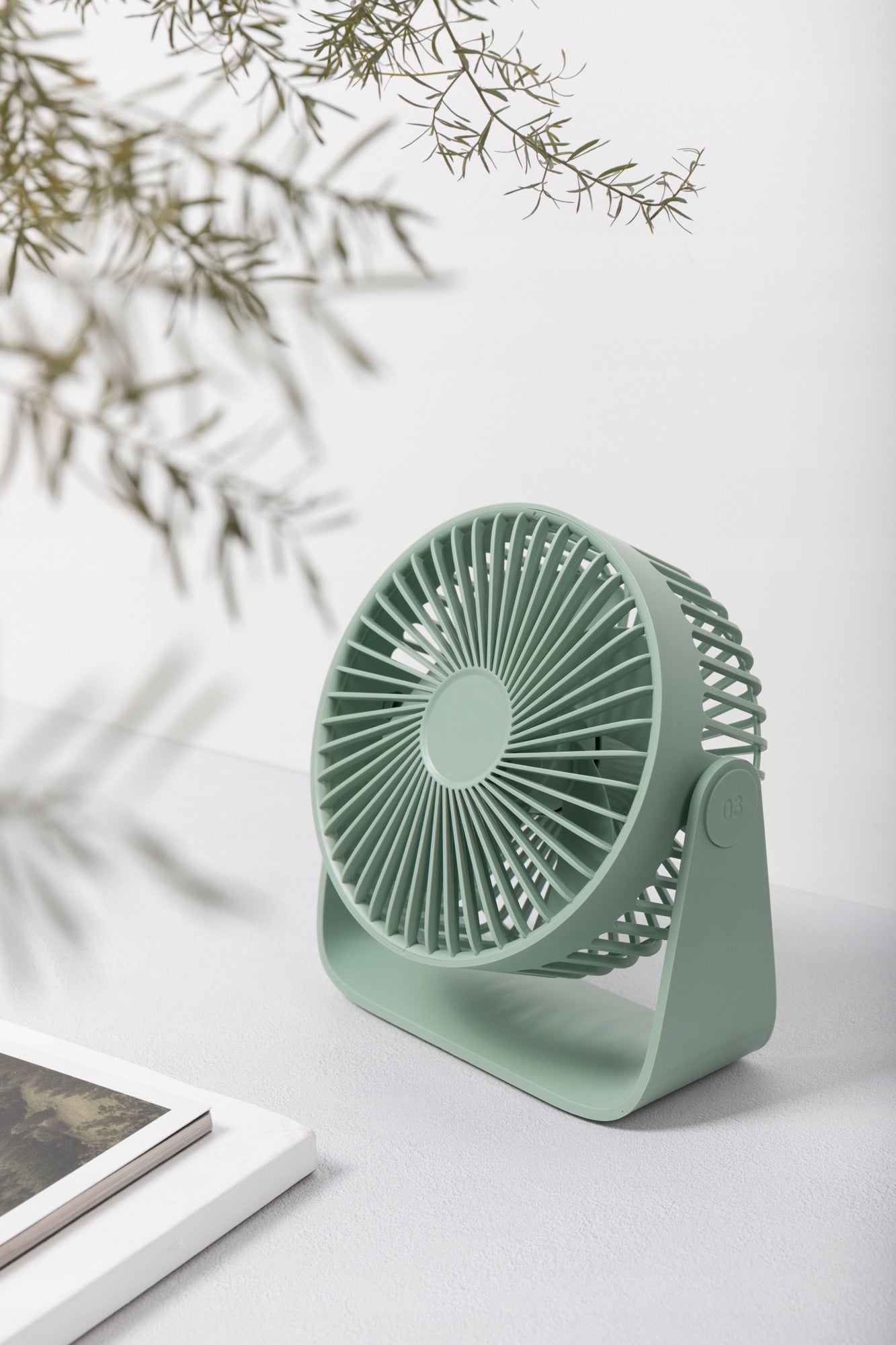 Zielony biurkowy wentylator Sothing cichy potężny USB Fan type table