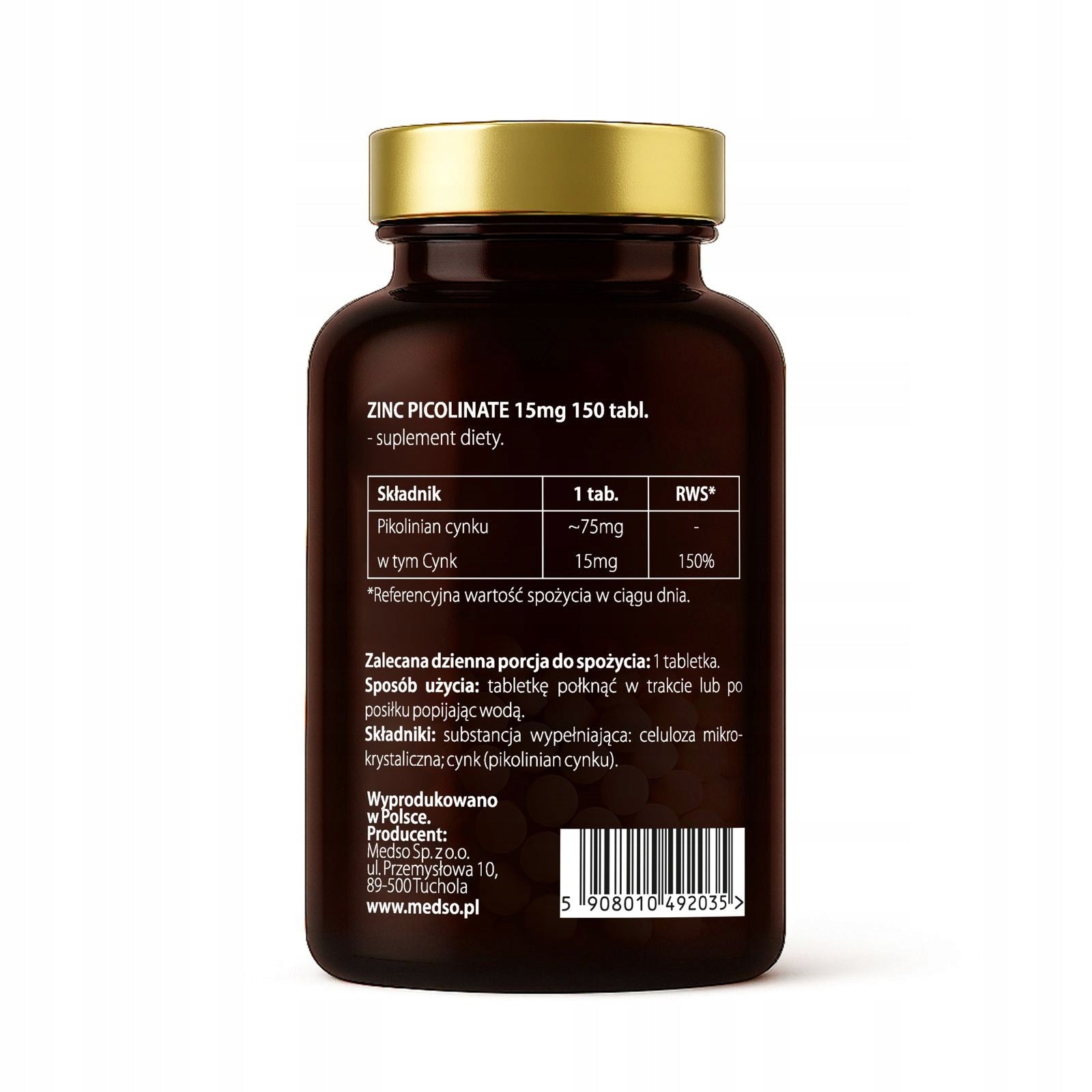 Zinc Organic Picolinate 15 mg Zinc Picolinate Leather Resistance 150 tabl. Expiration date at least 1 year from the date of purchase