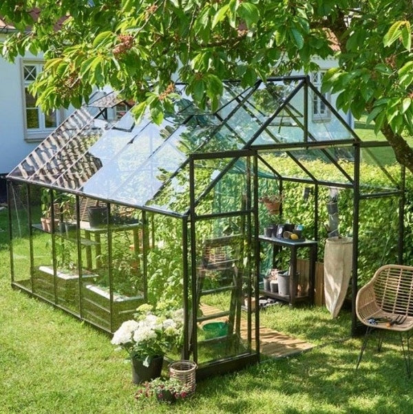 acm GREENHOUSE QUBE 812 2,51x3,74m BLACK TEMPERED GLASS ALUMINUM