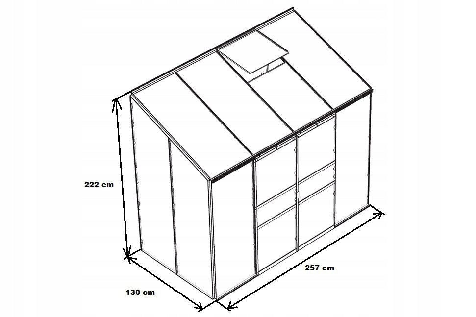 acm Greenhouse Ida 3300 green (3,3 m2; 1,3 x 2,57 m) + base Manufacturer Vitavia