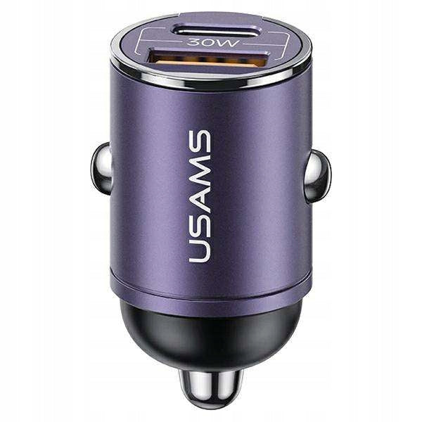 Ład.sam. USAMS 1xUSB+1xUSB-C C38 30W PD with built-in caress purple