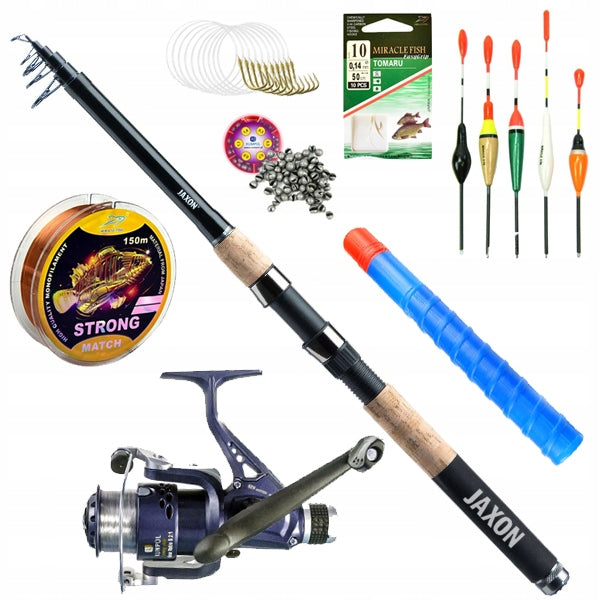 advanced SET FISHING ROD JAXON Reel Fishing Line FLOATS roach bream z94