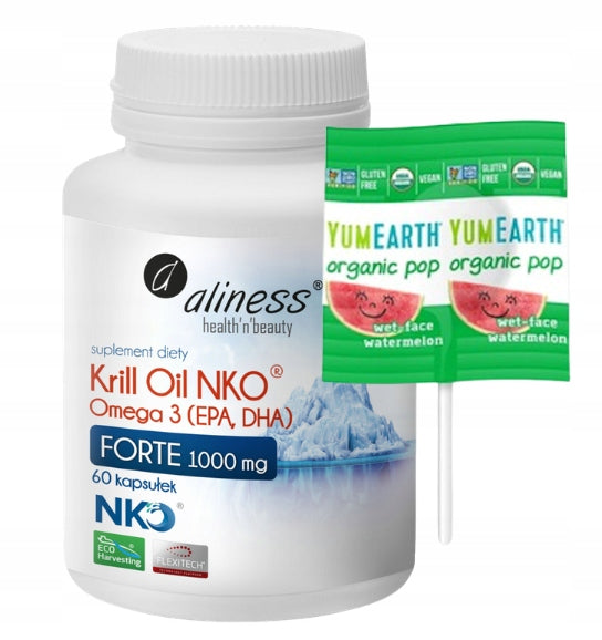 aliness - Krill Oil NKO Omega3 with Astaxanthin | 1000 mg | 60 kaps. + FREEBIE